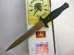 Spartan George V-14 Dagger Fighting Knife Tan Blade Black Handle & Kydex Sheath