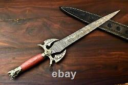 Splurge Custom Handmade Forged Damascus Steel Hunting Sword Gift For Him Dagger