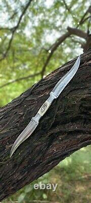 Stag Horn Handle Custom Handmade Damascus Steel Hunting Dagger Bowi Knife