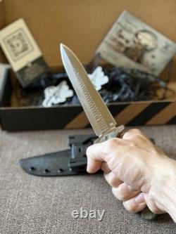 Stroup Knives 5 Dagger OD Green/Tan 1095 Steel Made In USA