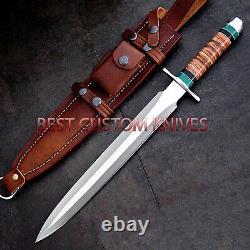 Stunning Battle Dagger, Custom Made Hand Forged D2 Tool Steel, Combat Knife