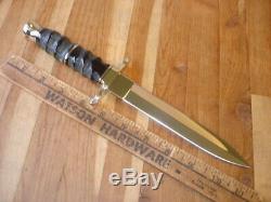 Superb Custom Buck 976 Dagger Knife 100 Years Gold Black Horn Handle Mp Blade