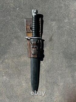 Swiss M1957 Combat Knife Bayonet with Scabbard & Frog Switzerland PE57