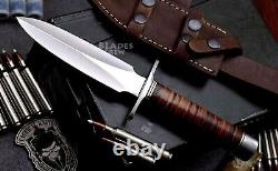 Tactical Combat Handmade Boot Fixed Blade D2Tool Steel Dagger Knife With Sheath