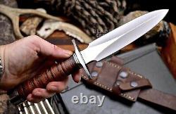 Tactical Combat Handmade Boot Fixed Blade D2Tool Steel Dagger Knife With Sheath