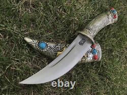 Tibetan Fighting Beast Machete Short Knife Spring Steel Sharp Dao Dagger Tanto