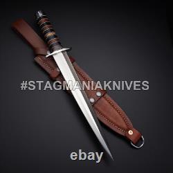 Top Crafted Handmade J2 Steel Hunting Battle Ready Outdoor Combat Dagger Knife
