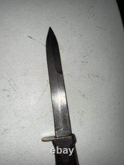Trench Knife Dagger Vintage Fighting Knife Stacked Leather Handle 6 5/8 Blade
