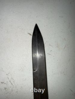 Trench Knife Dagger Vintage Fighting Knife Stacked Leather Handle 6 5/8 Blade
