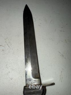 Trench Knife Dagger Vintage Fighting Knife Stacked Leather Handle 6 5/8 Blade