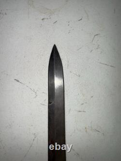 Trench Knife Dagger Vintage Fighting Knife Stacked Leather Handle 6 5/8 Blade