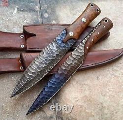 Two Awesome 12 Inches High Carbon Steel Forging Daggers With Sheath