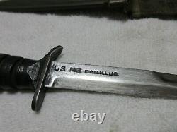 U. S. M3 WWII Camillus Trench Fighting Knife Dagger With Sheath