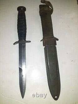 UNMARKED M3 Trench Fighting Knife Dagger With USM8 Scabbard LOOK HARD TO FIND
