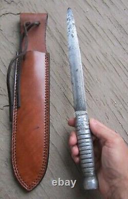 US ARMY USMC WW2 CUSTOM THEATER MADE FIGHTING COMBAT KNIFE DAGGER WithSHEATH, RARE