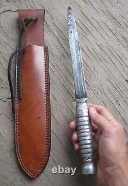 US ARMY USMC WW2 CUSTOM THEATER MADE FIGHTING COMBAT KNIFE DAGGER WithSHEATH, RARE