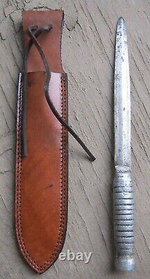 US ARMY USMC WW2 CUSTOM THEATER MADE FIGHTING COMBAT KNIFE DAGGER WithSHEATH, RARE