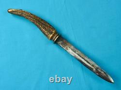 US Civil War Antique Customized Carved Stag Fighting Knife Dagger