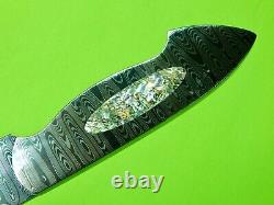 US Custom Made Handmade by TOM BLACK Art Damascus Mosaic Dagger Fighting Knife