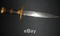 US WW2 Richtig Fighting Knife withCORNISH SHEATH/Antique Dagger/F J R CLARKSON NEB