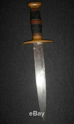 US WW2 Richtig Fighting Knife withCORNISH SHEATH/Antique Dagger/F J R CLARKSON NEB
