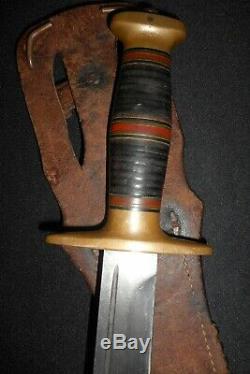 US WW2 Richtig Fighting Knife withCORNISH SHEATH/Antique Dagger/F J R CLARKSON NEB