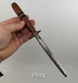 US WW2 WWII CUSTOM HAND MADE THEATER FIGHTING KNIFE DAGGER W Scabbard