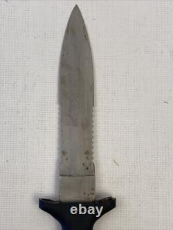 USA Bear MGC Fixed Blade Dagger Knife Blackie Collins Locking Sheath GUC Rare