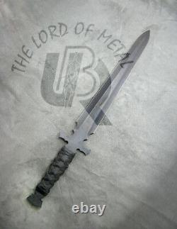 Ubr Custom Handmade 1050 Carbon Steel Sword Dagger Knife With Leather Sheath