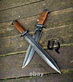 Ubr Custom Handmade 440 Carbon Steel Hunting Dagger And Bowie Knife With Sheath