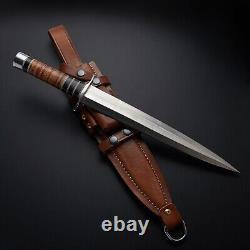 Ubr Custom Handmade D2 Tool Steel Beautiful Dagger Knife With Leather Sheath