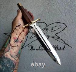 Ubr Custom Handmade D2 Tool Steel Beautiful Dagger Knife With Leather Sheath