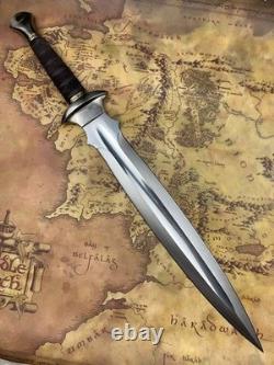 Ubr Custom Handmade D2 Tool Steel Fantasy Dagger Sword With Leather Sheath