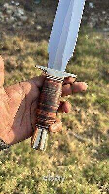 Ubr Custom Handmade D2 Tool Steel Hunting Dagger Knife With Leather Handle