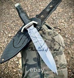 Ubr Custom Handmade D2 Tool Steel Hunting Dagger Knife With Leather Sheath