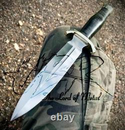 Ubr Custom Handmade D2 Tool Steel Hunting Dagger Knife With Leather Sheath