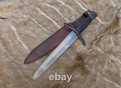 Ubr Custom Handmade D2 Tool Steel Hunting Dagger Knife With Leather Sheath