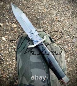 Ubr Custom Handmade D2 Tool Steel Hunting Dagger Knife With Leather Sheath