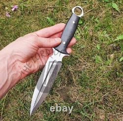 Ubr Custom Handmade D2-tool Steel Hunting Dagger Knife With Leather Sheath