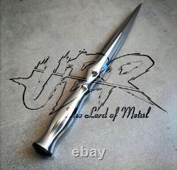 Ubr Custom Handmade D2-tool Steel Kriss Tri Dagger Knife With Leather Sheath