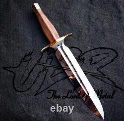 Ubr Custom Handmade D2-tool Steel Mirror Polish Hunting Dagger Knife