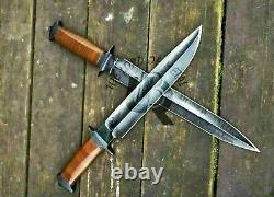 Ubr Custom Handmade High Carbon Steel Hunting Dagger And Bowie Knife Set Of 2