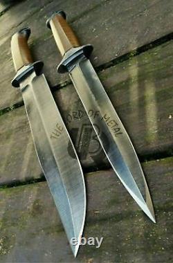Ubr Custom Handmade High Carbon Steel Hunting Dagger And Bowie Knife Set Of 2