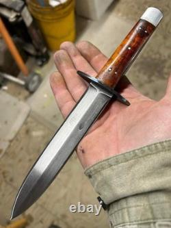 Ubr Custom Handmade High Carbon Steel Hunting Dagger Knife With Leather Sheath