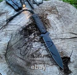 Ubr Custom Handmade High Carbon Steel Hunting Dagger Knife With Leather Sheath