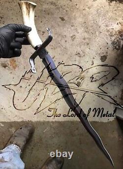 Ubr Custom Handmade High Carbon Steel Kriss Dagger Knife With Stag Horn Handle