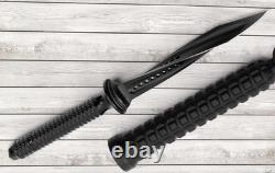 Ubr Custom Handmade High Carbon Steel Tri Dagger Knife With Leather Sheath