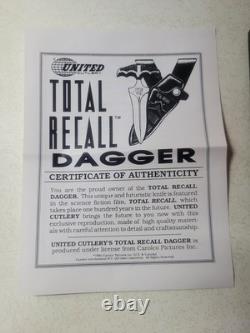 United Cutlery Total Recall Dagger #UC485 withSheath, COA, and Original Box