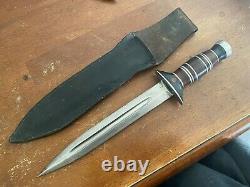 Unusual WWII Era Theater Made Double Edged Fighting Knife or Dagger! Very NICE