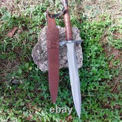VIKING TRIO Hand forged spear knife and machete with LEATHER SHEATH